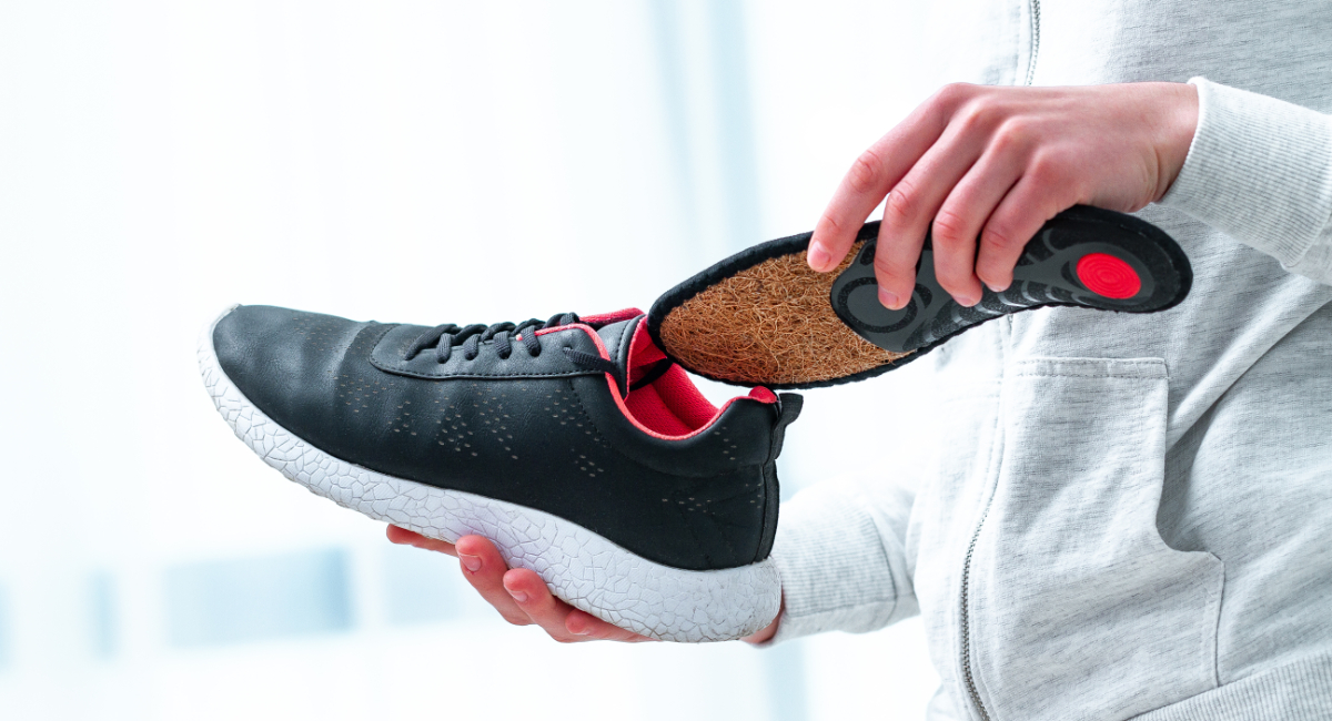 Orthopedic insoles for sports shoes. 